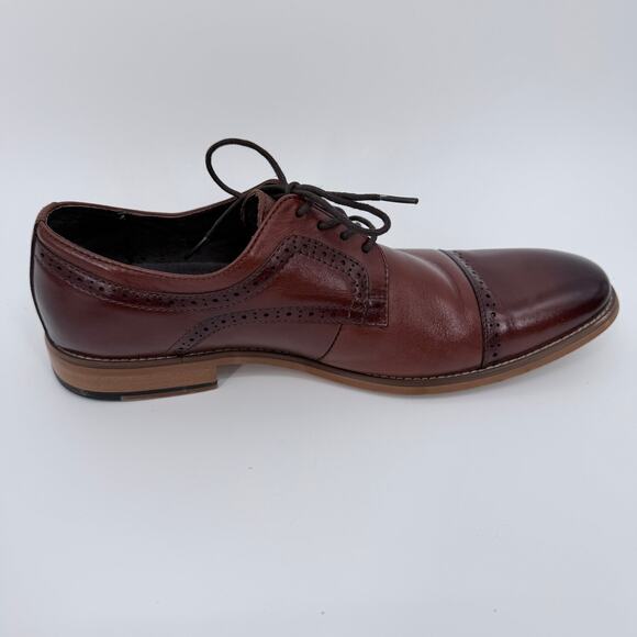 Stacy Adams Dickinson Mens Leather Shoes CapToe Oxford Cognac 10.5M 25066-221 main image 7